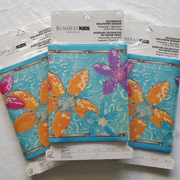 Bombay Kids Wallpaper Border Island Style Floral - Picture 1 of 9